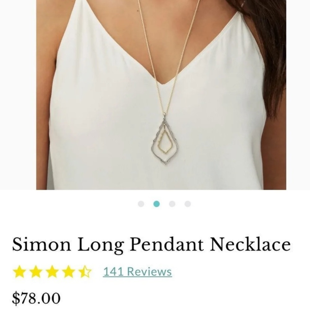 Kendra Scott Simon Long Gold Pendant Necklace